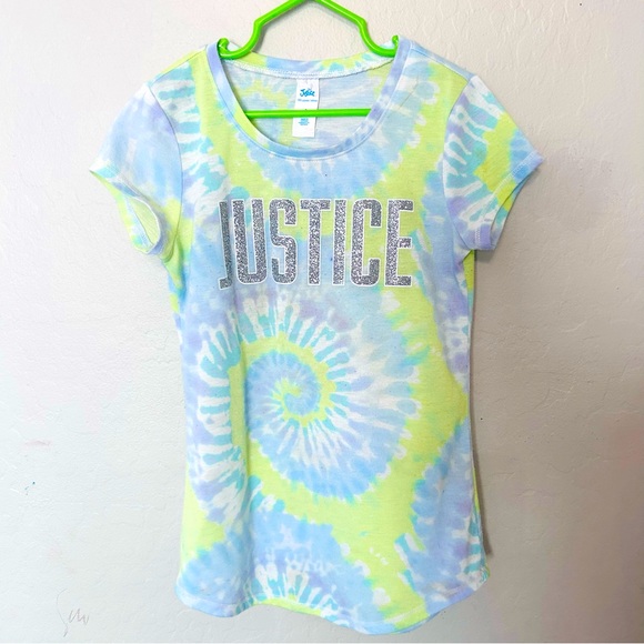 Justice Girls Short Sleeve Tee Tie Dye Size 8 - Picture 1 of 4